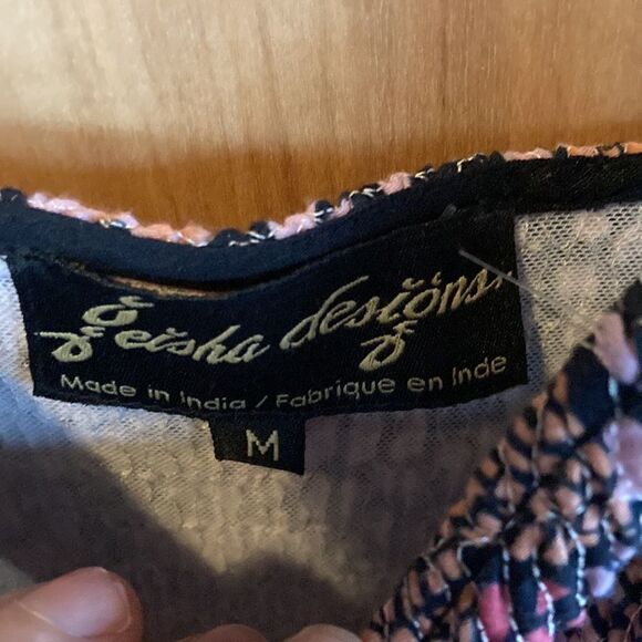 Anthropologie Dress geisha designs tiered cut out pleated maxi beaded print Med - Picture 8 of 13